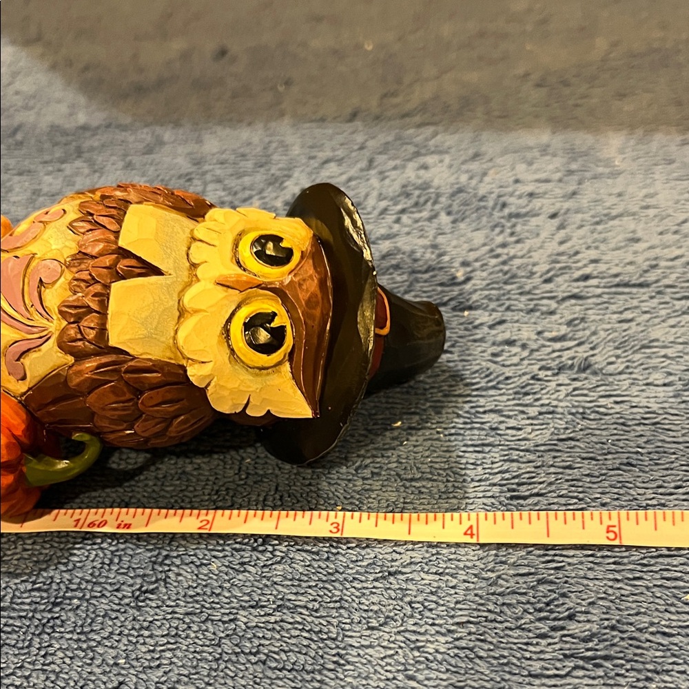Jim Shore Halloween Owl Figurine with Pumpkin - Picture 6 of 6